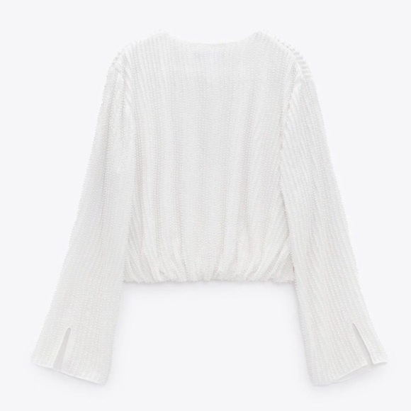 Zara Cream Textured Blouse - Picture 7 of 10